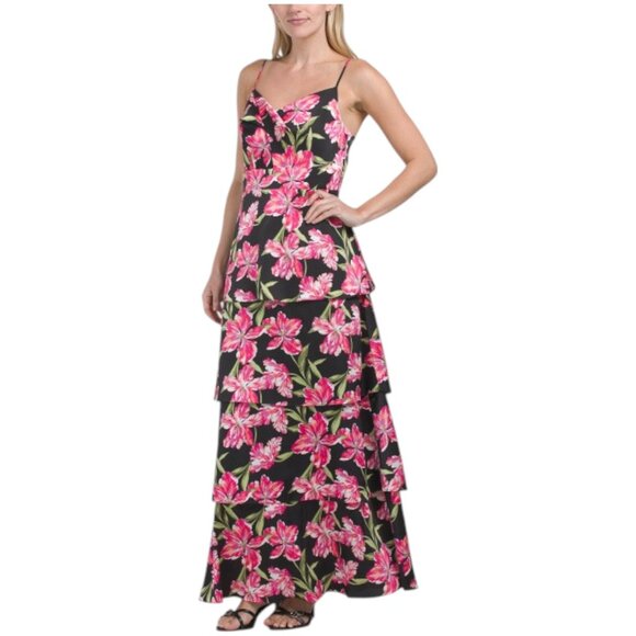 ANNE KLEIN Cowl Neck Tiered Patio Dress - Picture 1 of 2